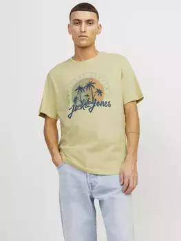 Рубашка с короткими рукавами Jack & Jones "JJSUMMER VIBE TEE SS CREW NECK LN", цвет French Vanilla