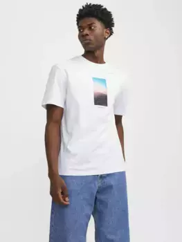 Рубашка с короткими рукавами Jack & Jones "JORVESTERBRO PICTURE TEE SS CREW NECK SN", белый