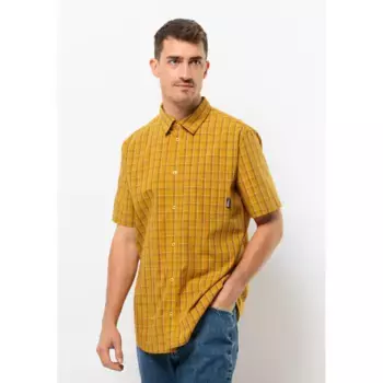 Рубашка с короткими рукавами Jack Wolfskin "HOT SPRINGS SHIRT M", цвет Curry-Check