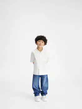 Рубашка с короткими рукавами JACQUEMUS The Jean kids' shirt, белый
