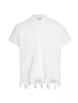 Рубашка с короткими рукавами крючком Bode, цвет cream