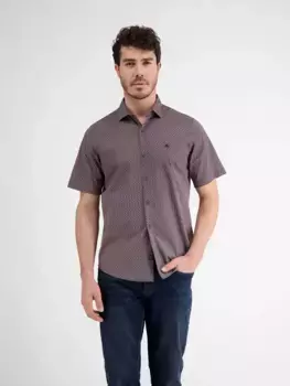 Рубашка с короткими рукавами LERROS "Рубашка с короткими рукавами LERROS с геометрическим принтом", синий