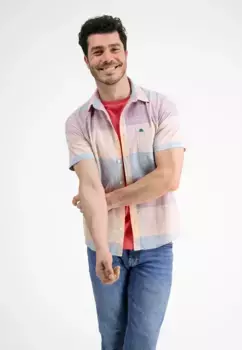 Рубашка с короткими рукавами LERROS "Рубашка с короткими рукавами LERROS *Slub Karo*", цвет Gentle Peach