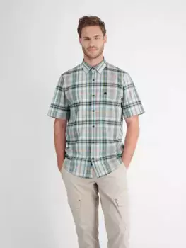 Рубашка с короткими рукавами LERROS "Рубашка с короткими рукавами LERROS мужская, в крупную клетку", синий