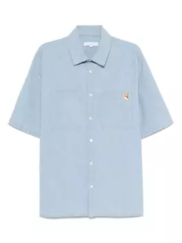Рубашка с короткими рукавами Maison Kitsun, синий