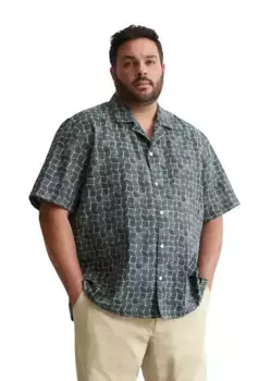 Рубашка с короткими рукавами Marc O'Polo "из натурального хлопка и льна", синий