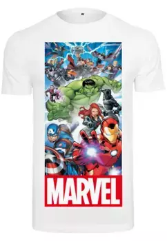 Рубашка с короткими рукавами Merchcode "Мужская футболка Merchcode Avengers Allstars Team Tee", белый