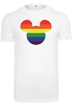 Рубашка с короткими рукавами Merchcode "Мужская футболка Mickey Mouse Rainbow Pride", белый