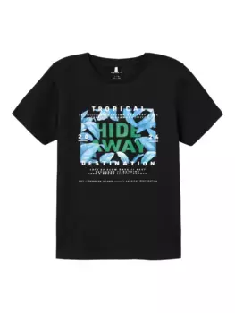 Рубашка с короткими рукавами Name It "NKMHERRA SS TOP PB", черный