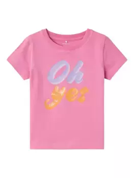 Рубашка с короткими рукавами Name It "NMFHANNE SS TOP PB", цвет Wild Orchid