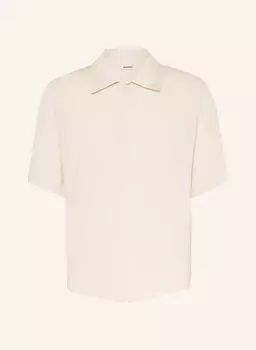 Рубашка с короткими рукавами, облегающая, со складками Sandro, экрю