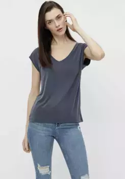 Рубашка с короткими рукавами "PCKAMALA TEE NOOS BC" Pieces, синий