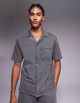 Рубашка с короткими рукавами River Island черного цвета