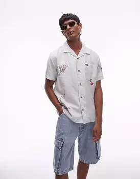 Рубашка с короткими рукавами RVCA nectar цвета зеленого чая