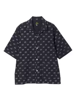 Рубашка с короткими рукавами с принтом Needles, синий
