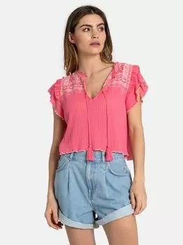 Рубашка с короткими рукавами сарафина Free People, розовый