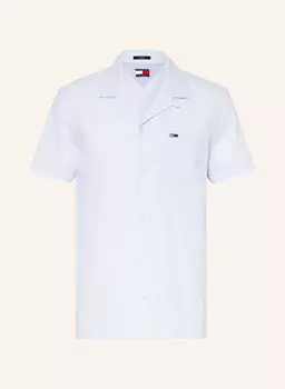 Рубашка с короткими рукавами, стандартного кроя, с льном Tommy Jeans, голубой