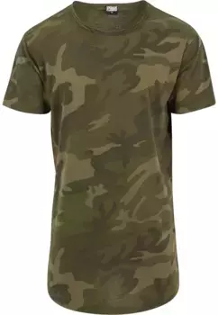 Рубашка с короткими рукавами URBAN CLASSICS " Urban Classics Men's Camo Shaped Long Tee", оливковый