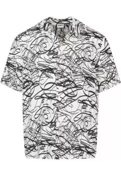 Рубашка с короткими рукавами URBAN CLASSICS " Urban Classics Men's Viscose AOP Resort Shirt" (1 шт.), цвет Whitescribble