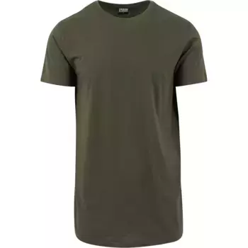 Рубашка с короткими рукавами URBAN CLASSICS " Urban Classics Men's Shaped Long Tee", оливковый