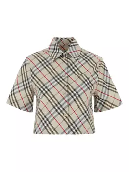Рубашка с короткими рукавами в клетку Burberry, нейтральный