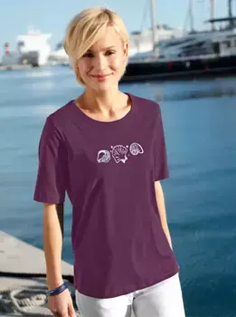 Рубашка с короткими рукавами в стиле casual Looks "Shirt", цвет Pflaume