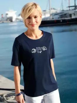 Рубашка с короткими рукавами в стиле casual Looks "Shirt", цвет морской волны