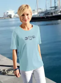 Рубашка с короткими рукавами в стиле casual Looks "Shirt", голубой