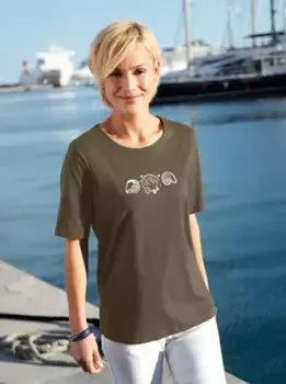 Рубашка с короткими рукавами в стиле casual Looks "Shirt", оливковый