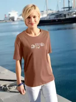 Рубашка с короткими рукавами в стиле casual Looks "Shirt", коричневый