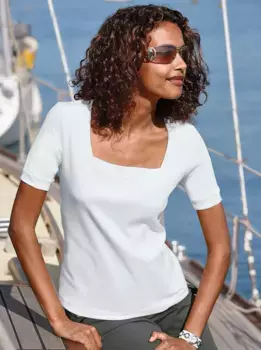 Рубашка с короткими рукавами в стиле casual Looks "Shirt", белый