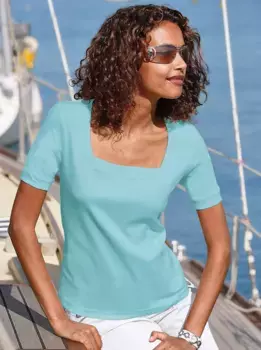 Рубашка с короткими рукавами в стиле casual Looks "Shirt", бирюзовый