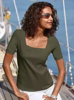 Рубашка с короткими рукавами в стиле casual Looks "Shirt", оливковый