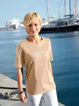 Рубашка с короткими рукавами в стиле casual Looks "Shirt", бежевый