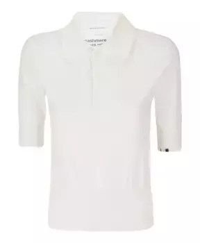 Рубашка с короткими рукавами в стиле поло Extreme Cashmere, белый
