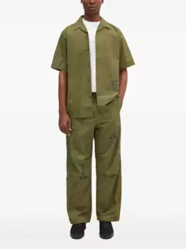 Рубашка с короткими рукавами, вышитая драконом Maharishi, зеленый