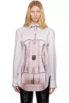 Рубашка с корсетом в стиле "тромплёй" Jean Paul Gaultier, розовый