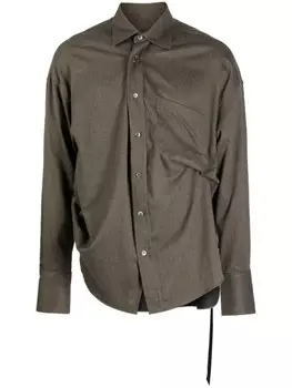 Рубашка с косым воротником Marina yee, зеленый