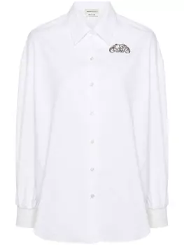 Рубашка с кристаллами Alexander McQueen, белый