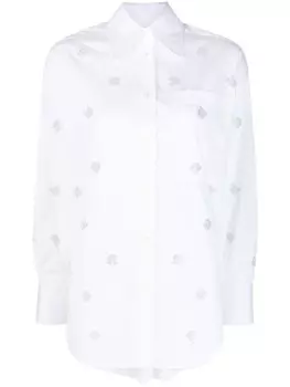 Рубашка с кристаллами Jacob Cohn, белый