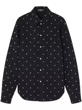 Рубашка с кристаллами Versace, черный