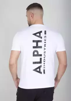 Рубашка с круглым вырезом Alpha Industries "Back Tee Camo Print", белый