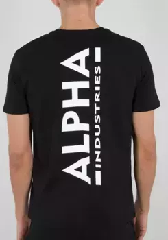 Рубашка с круглым вырезом Alpha Industries "Backprint T", черный