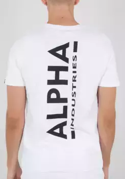 Рубашка с круглым вырезом Alpha Industries "Backprint T", белый