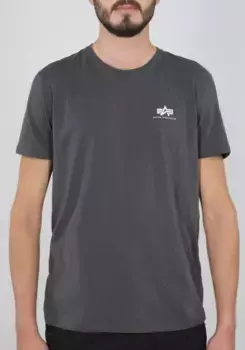 Рубашка с круглым вырезом Alpha Industries "BASIC T SMALL LOGO", черный