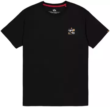 Рубашка с круглым вырезом Alpha Industries "Camo Logo Puff Print BP T", черный