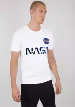 Рубашка с круглым вырезом Alpha Industries "NASA Reflective Tee", голубой