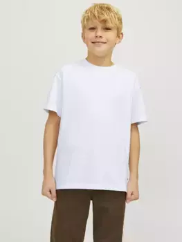 Рубашка с круглым вырезом для подростков Jack & Jones "JJEURBAN EDGE TEE SS O-NECK NOOS JNR" Jack & Jones Junior, белый
