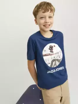 Рубашка с круглым вырезом для подростков Jack & Jones "JJNAVIN TEE SS CREW NECK" Jack & Jones Junior, синий