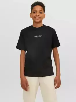 Рубашка с круглым вырезом для подростков Jack & Jones "JORVESTERBRO TEE SS CREW NECK NOOS JNR" Jack & Jones Junior, черный